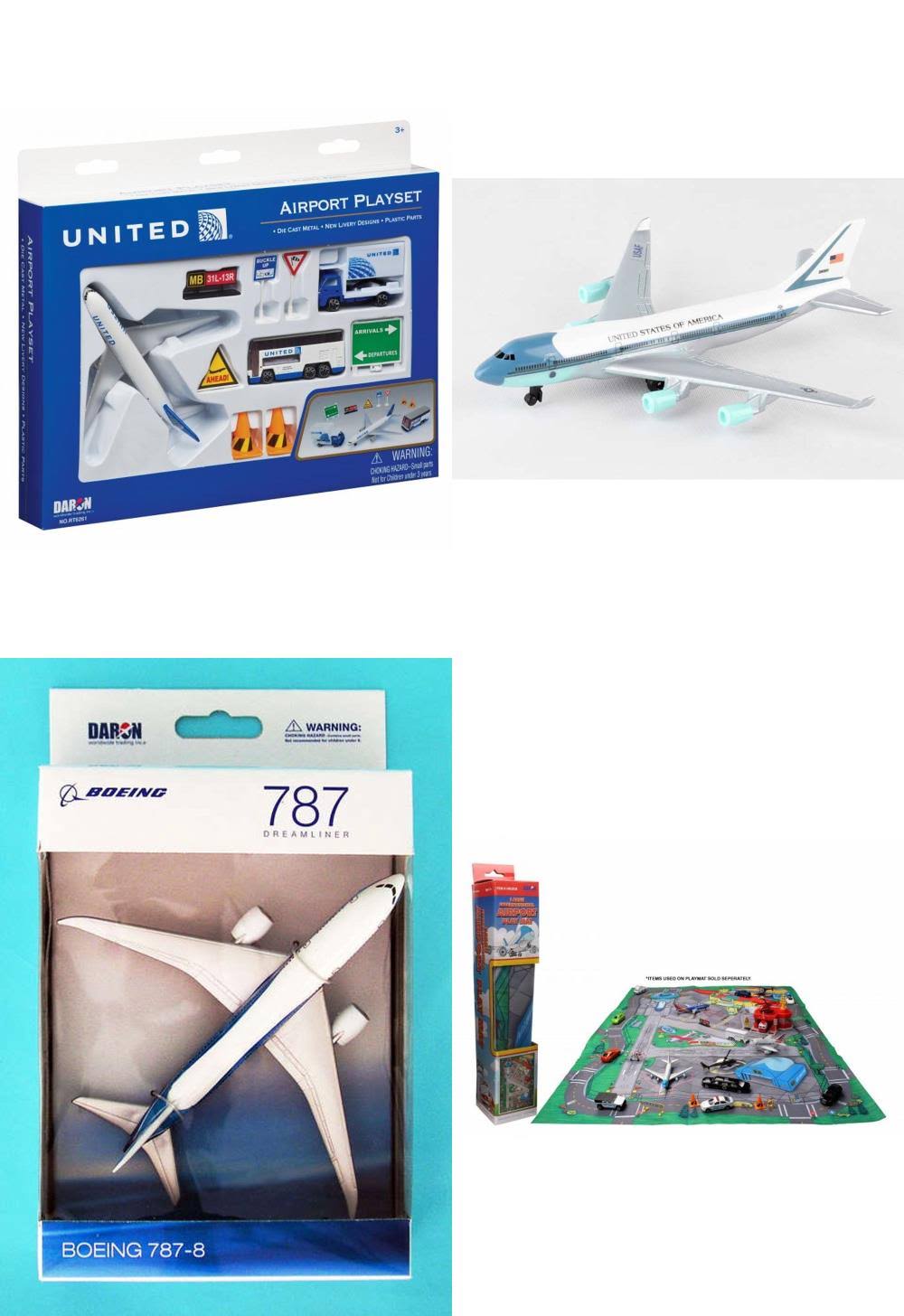 Airplane Playset with Playmat and Diecast Model Planes Y17128