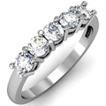 0.75 Carat 18K White Diamond 5 Stone Wedding Band Ring W348