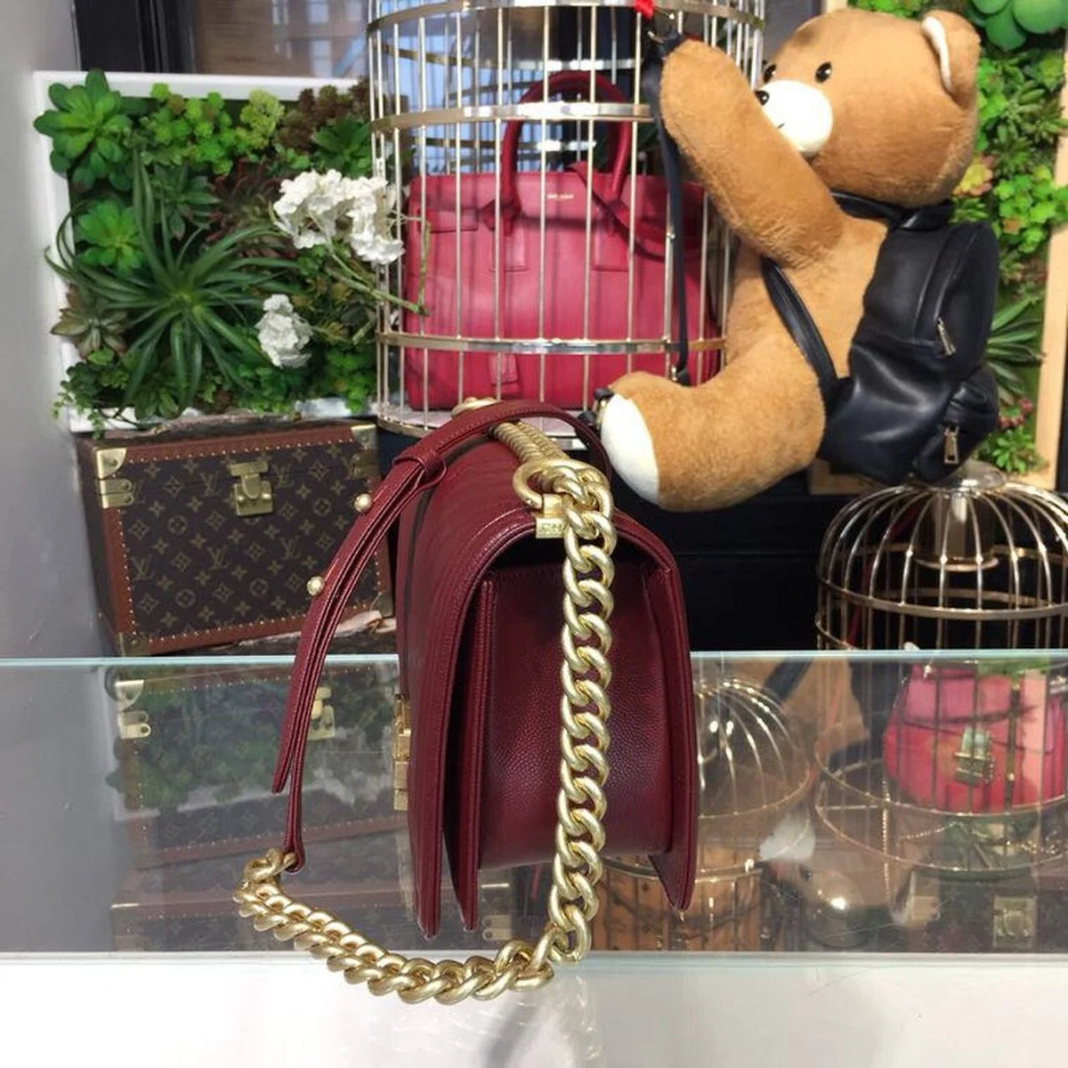 Burgundy Shoulder and Crossbody Bag W357121
