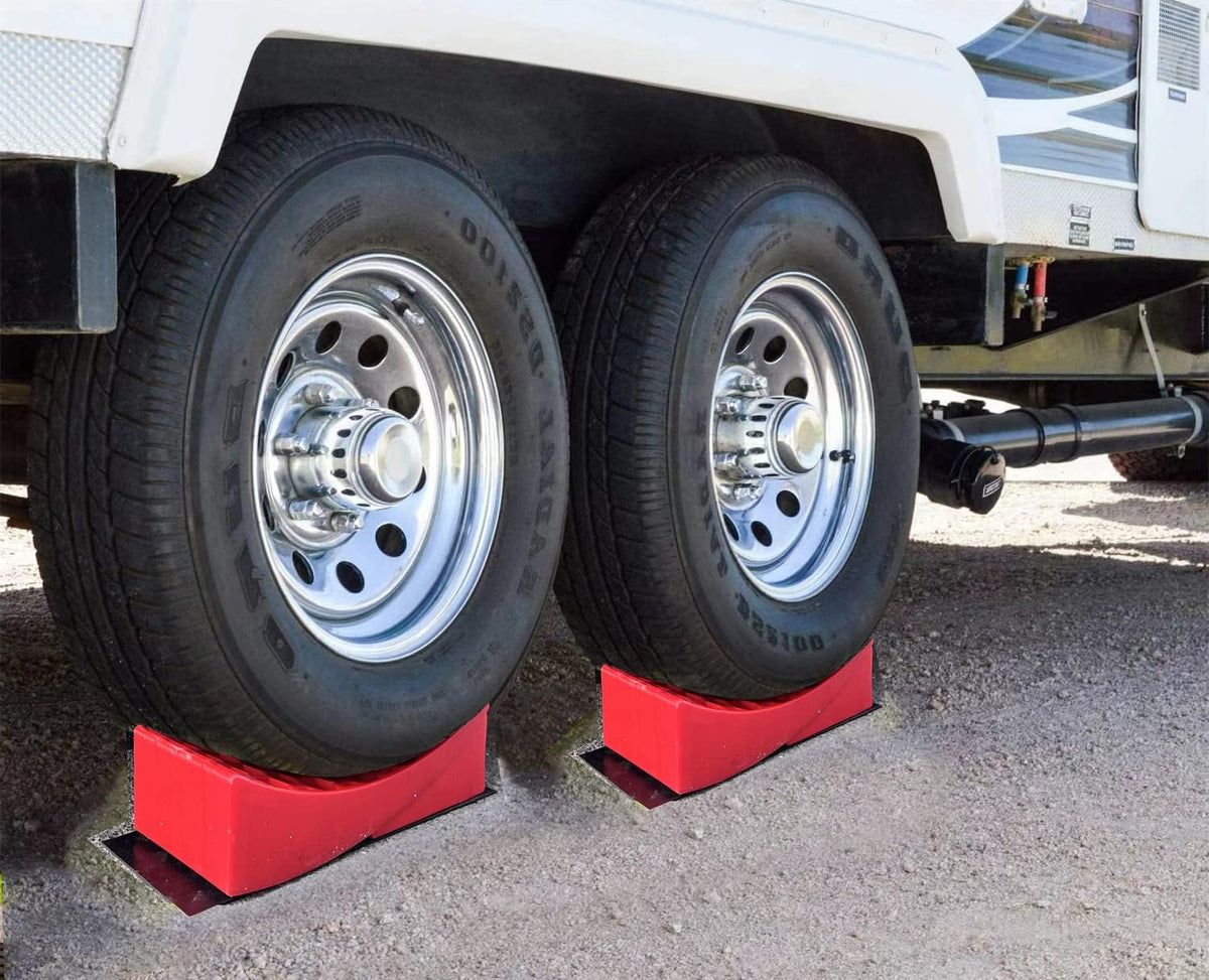 Camper Leveler Chocks RV Leveling Ramp Blocks Kit Red Pack of 2 U587