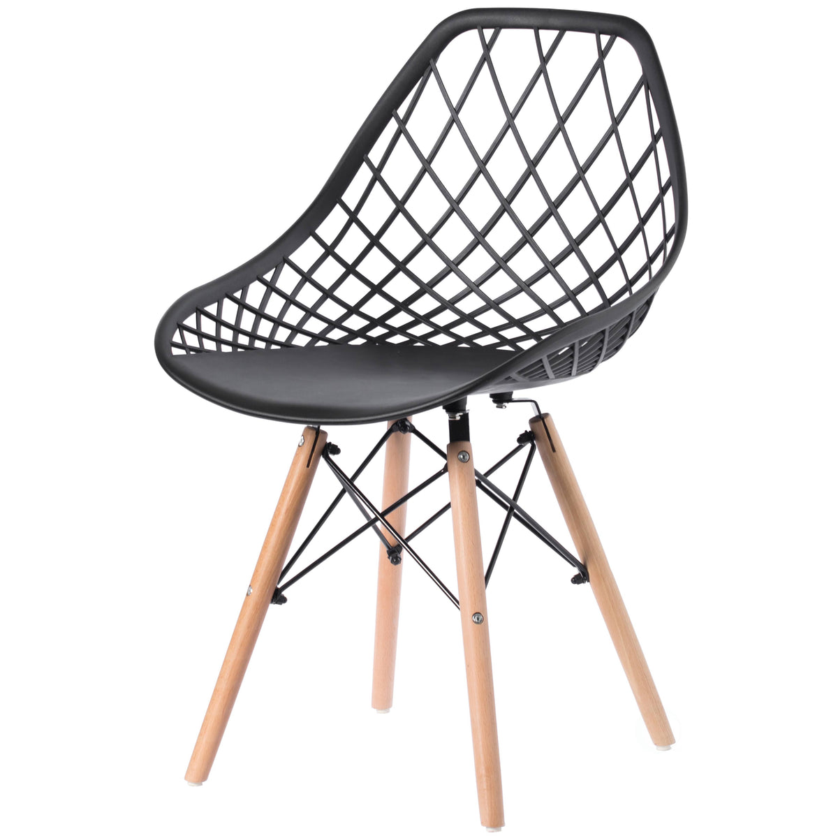 Black Set of 4 Plastic Dining Chair V169