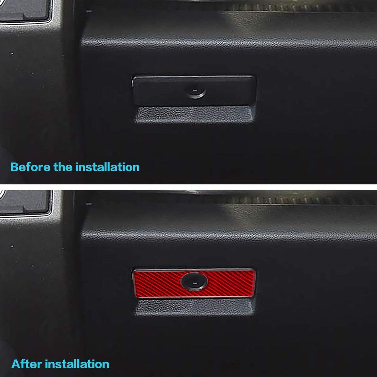 Carbon Fiber Passenger Seat Storage Box Panel Sticker J905932