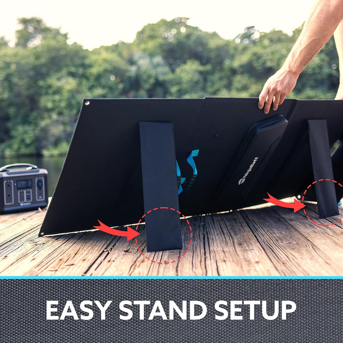 120W Foldable Portable Solar Panel with USB, Type C & DC Outputs P30042