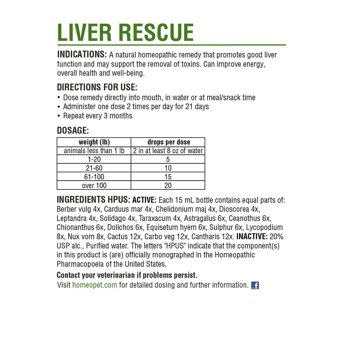 Liver Rescue Pet Supplies F11010