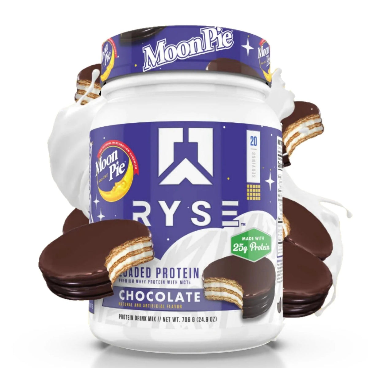 25g Whey Protein Isolate & Concentrate Powder with Prebiotic Fiber & MCTs, 20 Servings Y430