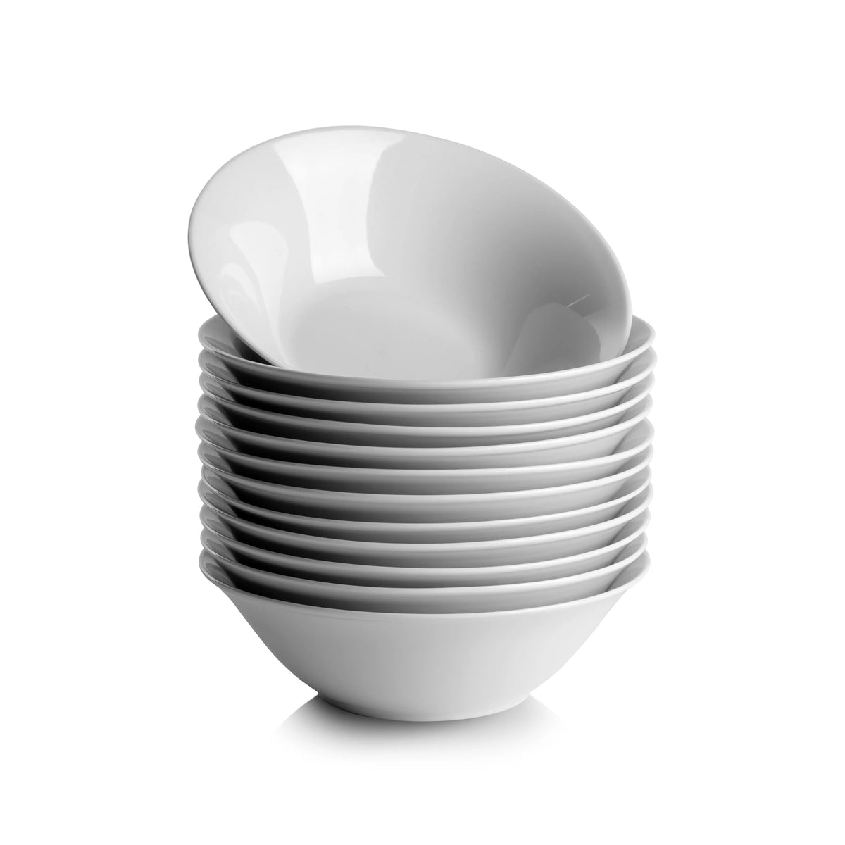 7" Round Ceramic Cereal Bowl Set of 12 White K590