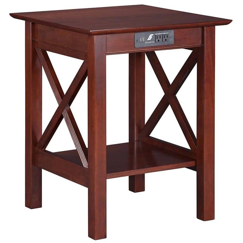 Antique Walnut Printer Stand with Charger O795108