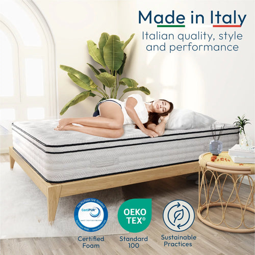 12 Full Hybrid Pocket Spring Comfort Foam Medium Mattress X58807