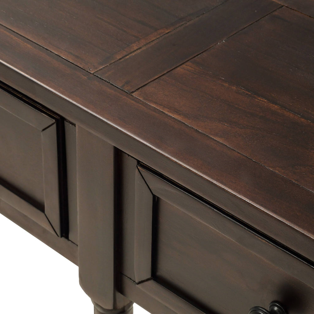Old Pine 2-Drawer Console Table with Bottom Shelf Q78872