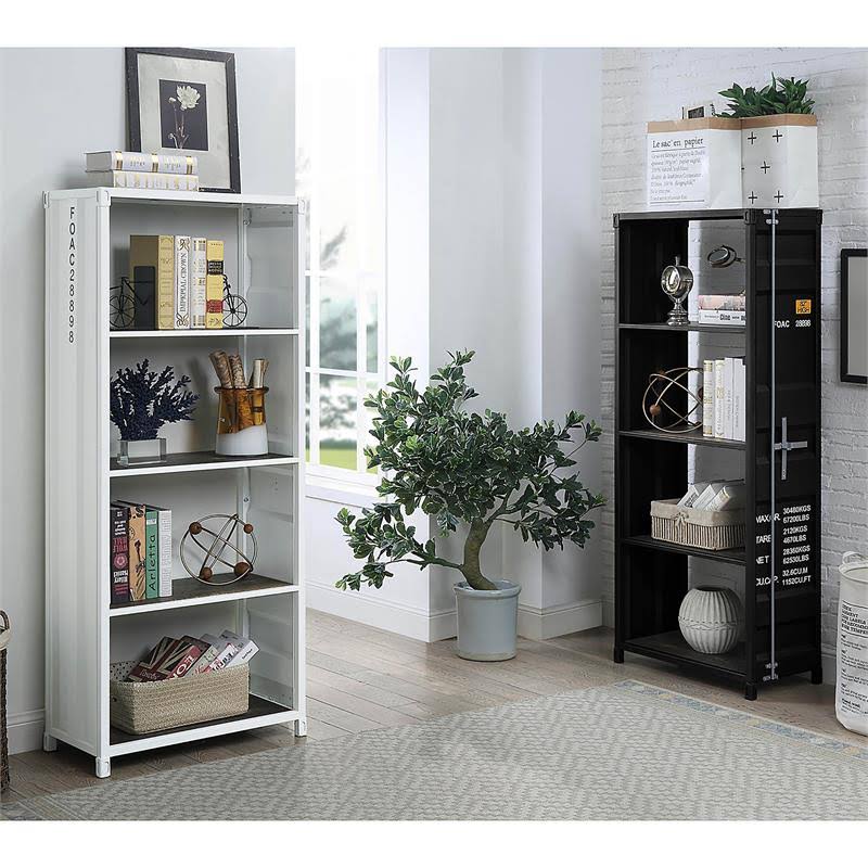 Sand Black Metal 4-Shelf Bookcase C355