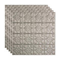 Argent Silver Decorative Vinyl Ceiling Tile 2ft x 2ft 5 Pack P100