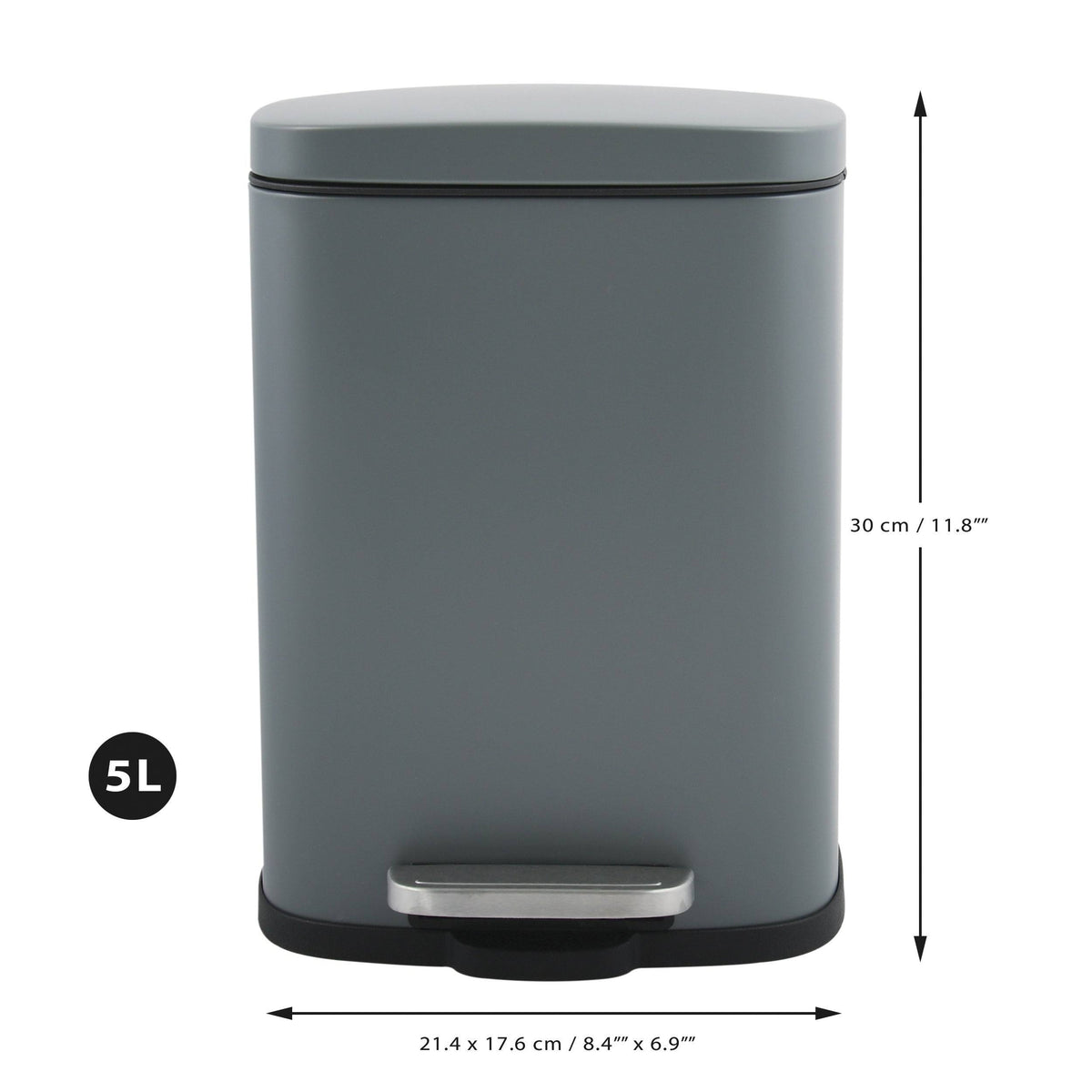 Matte Red Stainless Steel Step on Trash Can 1.32 Gallon X995