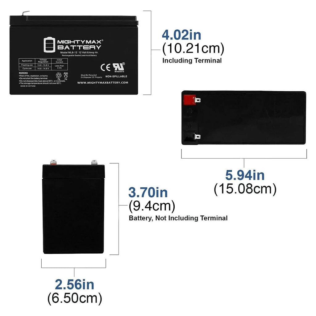 8 Pack 12V 8Ah SLA Replacement F777
