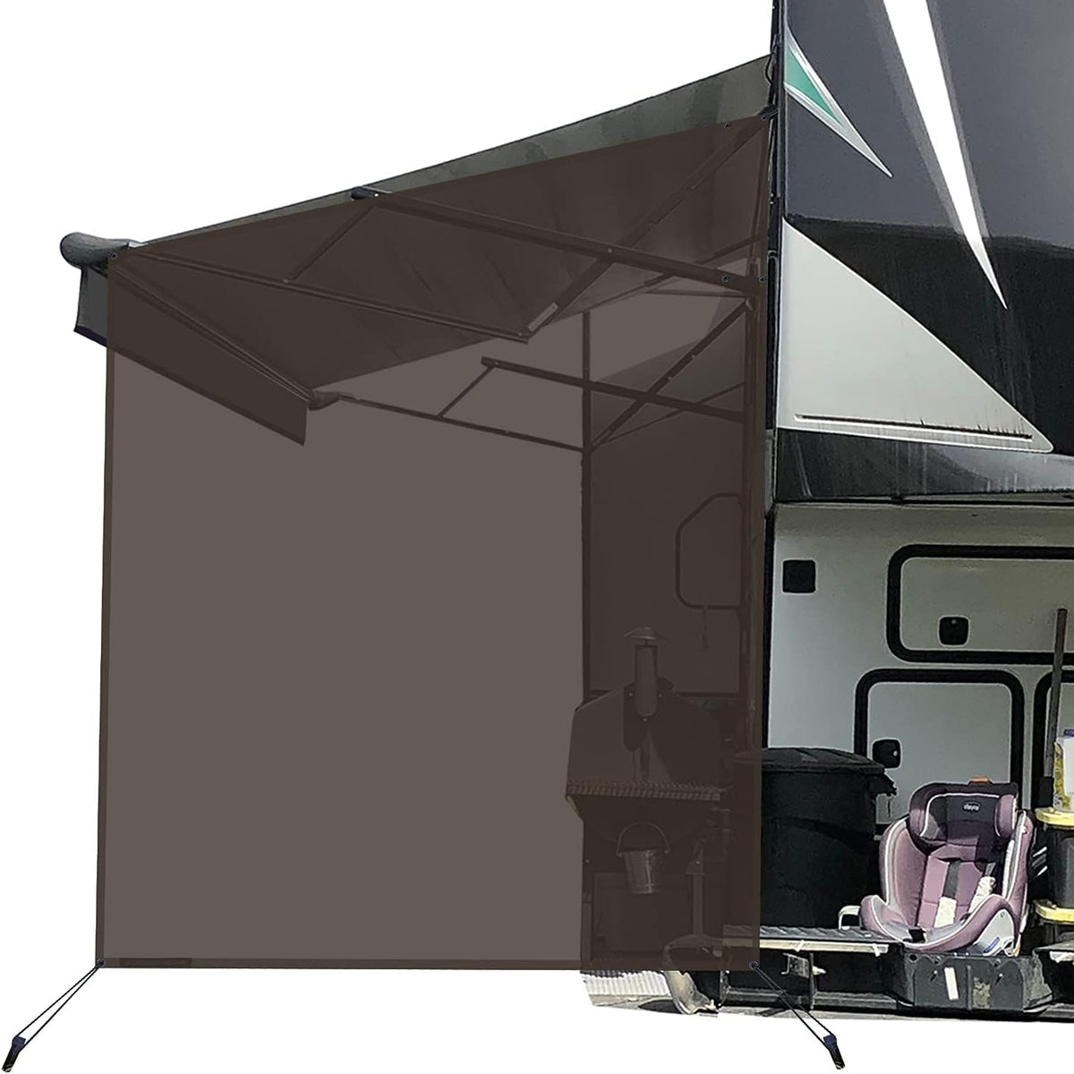 Beige Mesh RV Awning Sun Shade Screen 9'X7' U8914