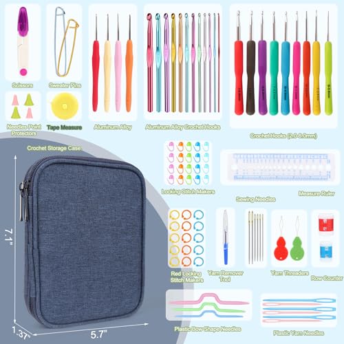 382 Yards Cotton Yarn Kit with Hooks and Accessories X6122