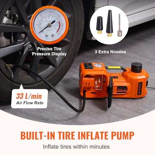 5 Ton Hydraulic Electric Car Jack with Impact Wrench and Inflatable Pump S67249