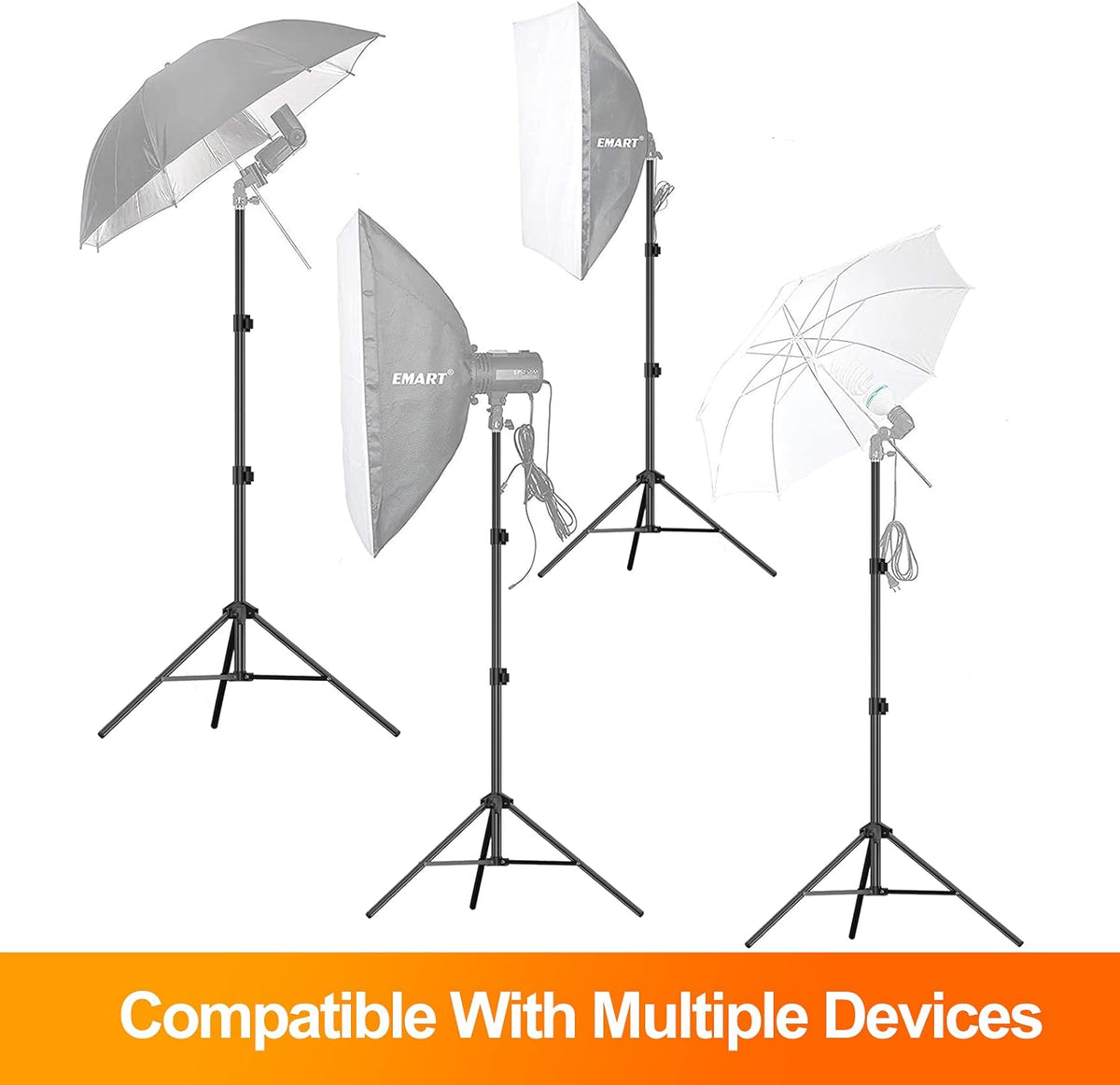 7 Ft Portable Light Stand with Carry Case, 2 Pack P743