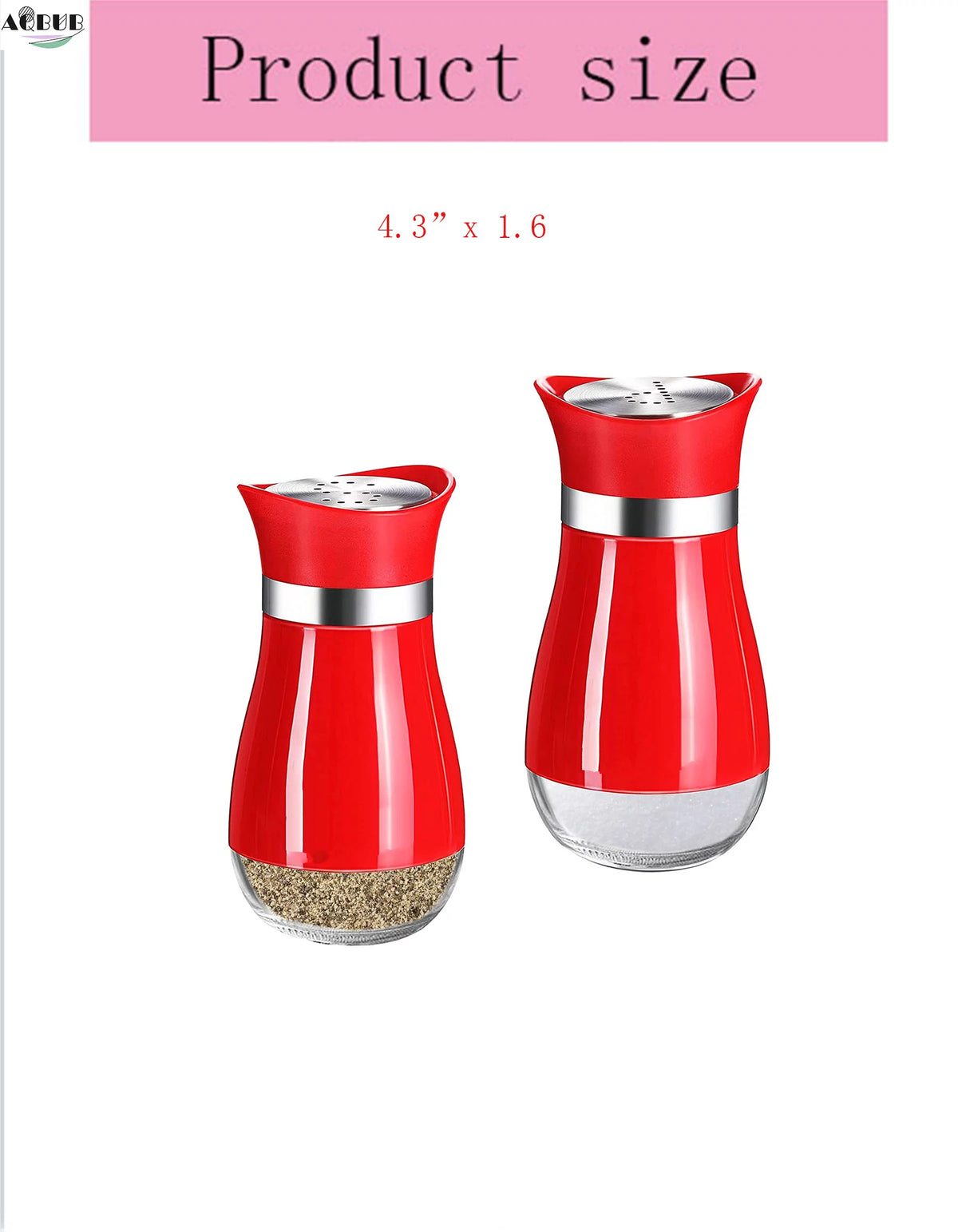 4 oz Glass Salt and Pepper Bottle Set with Stainless Steel Lid E6164