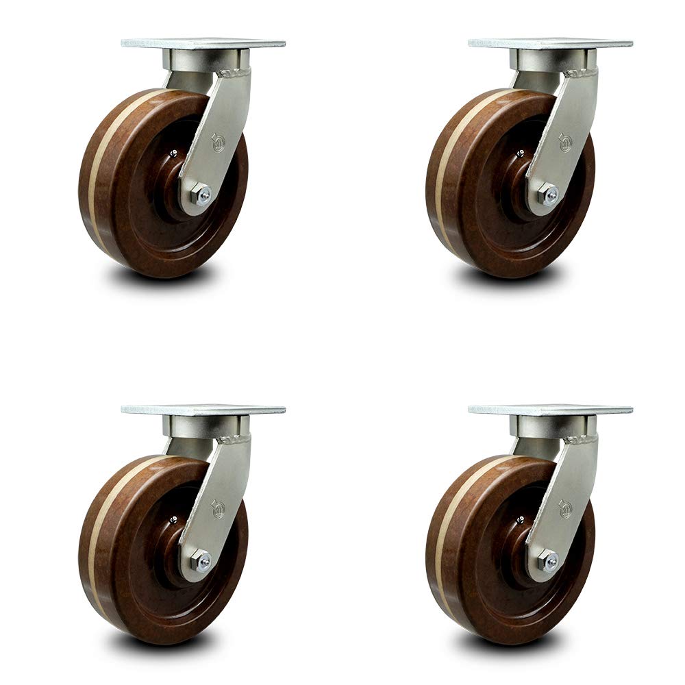8” x 3” High Temperature Phenolic Swivel Caster D983
