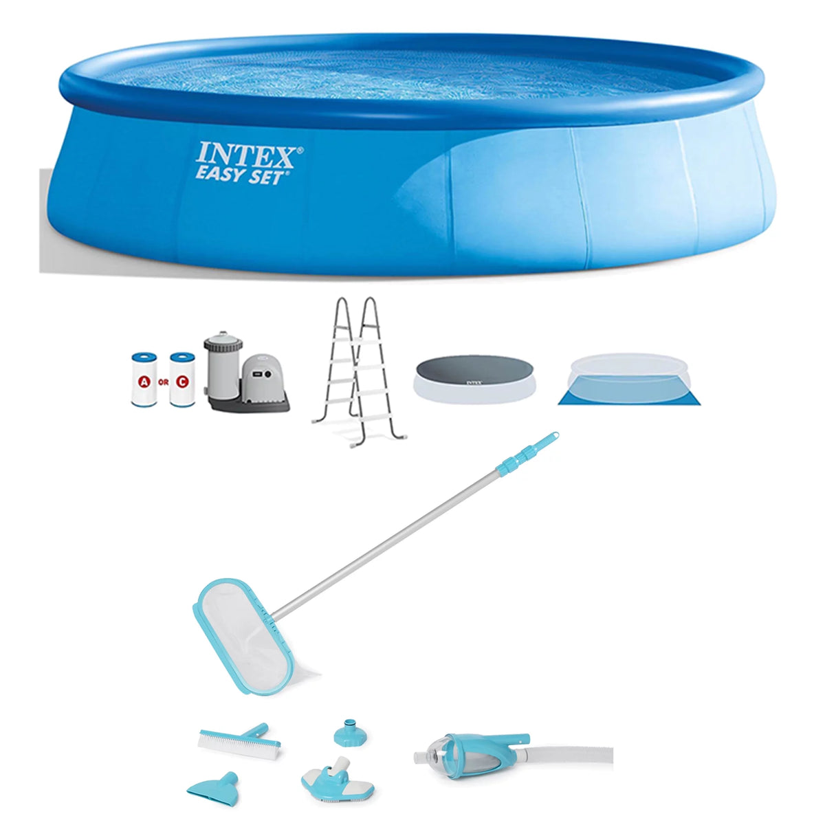 18'x48 Inflatable Pool with Pump, Ladder & Maintenance Kit D81335