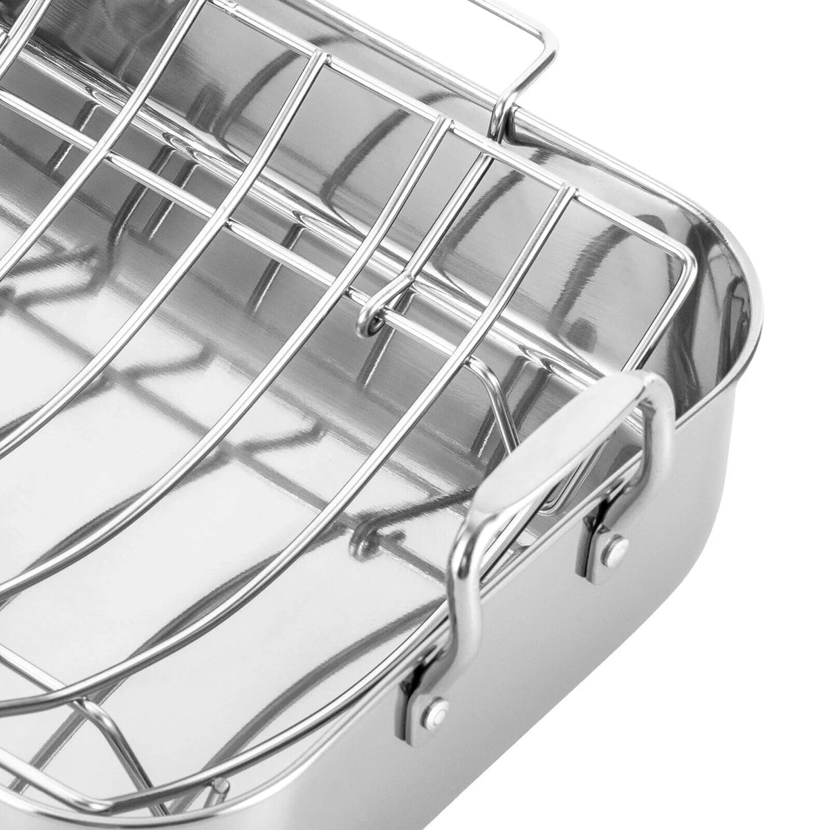 Stainless Steel Roasting Pan with Nonstick Rack 16.5" x 12" X8802