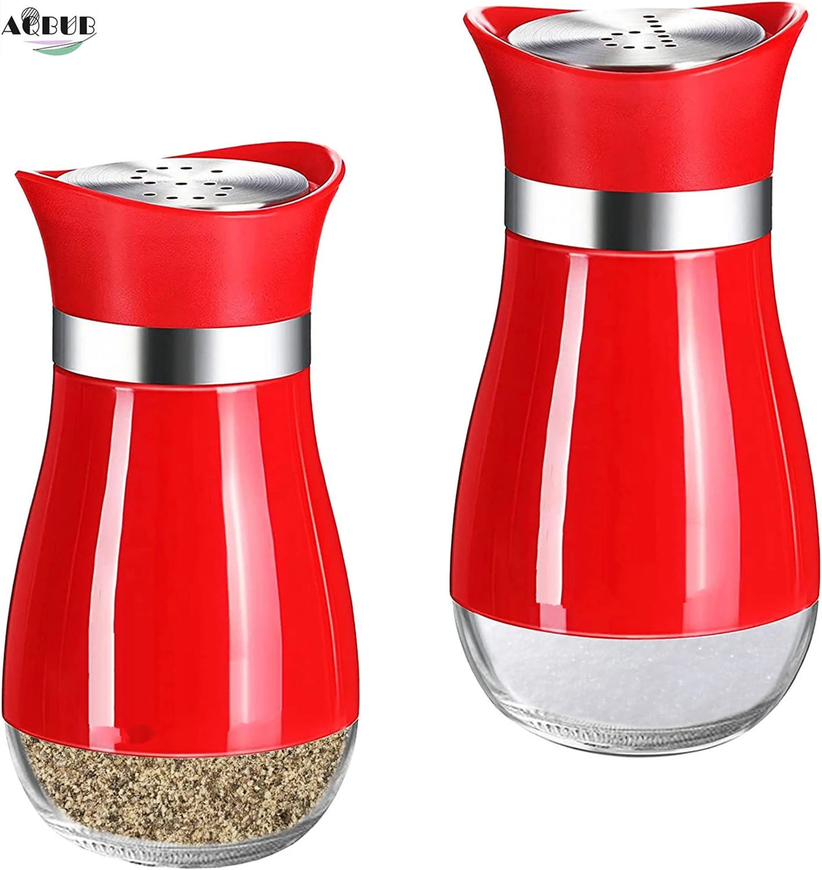 4 oz Glass Salt and Pepper Bottle Set with Stainless Steel Lid E6164