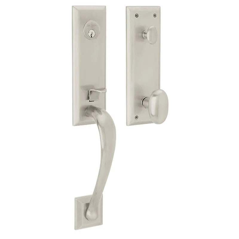 Satin Nickel Single Cylinder Handleset Oval Knob W13290