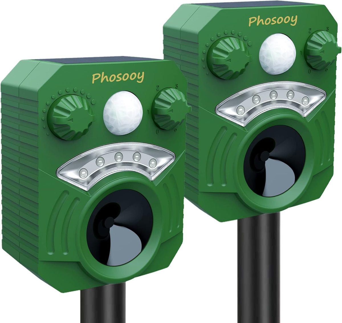 Ultrasonic Animal Repeller, 2 Packs Waterproof Solar Motion Activated I63248
