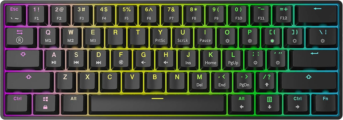 61 Keys Multi Color RGB Illuminated LED Backlit Wired Mechanical Gaming Keyboard B13683