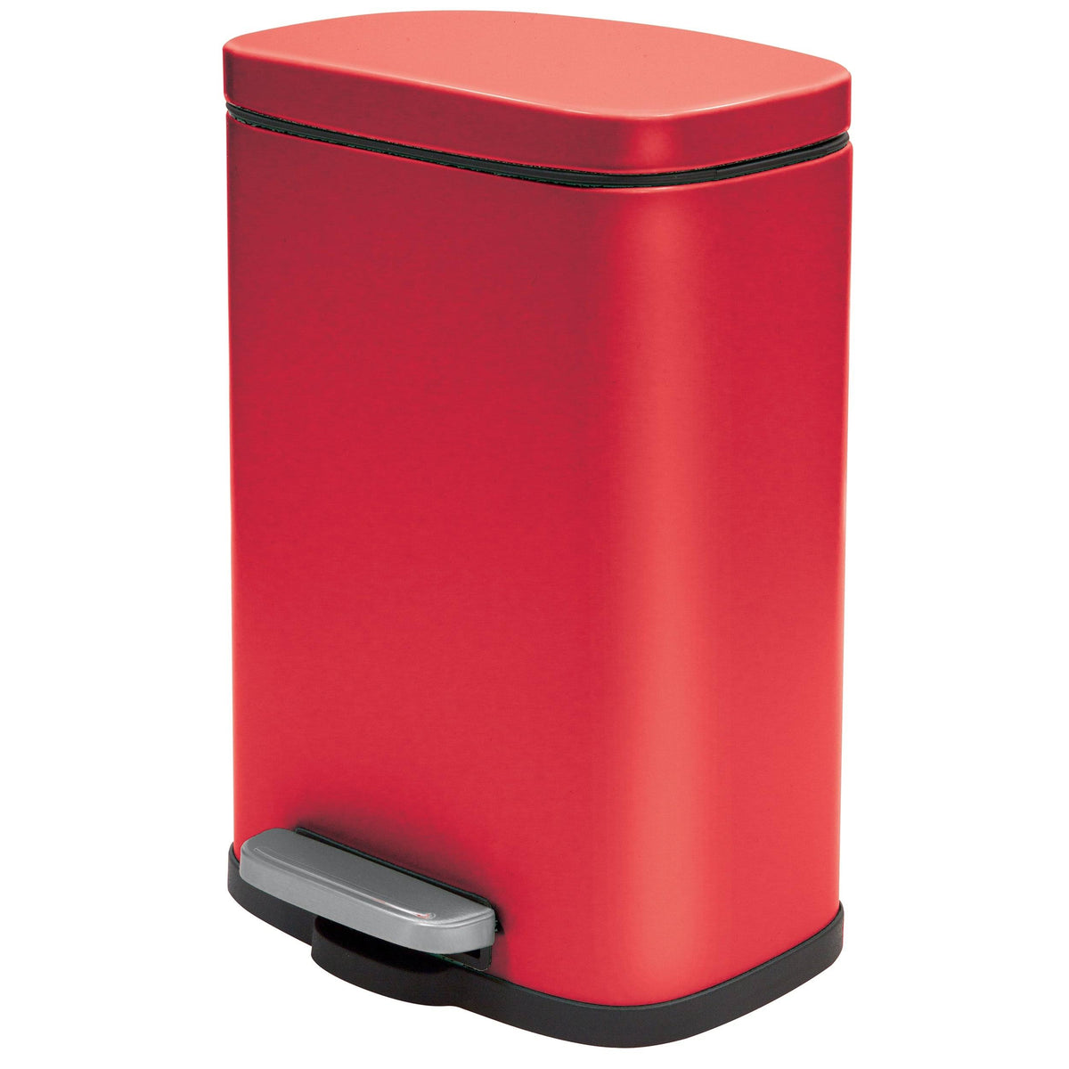Matte Red Stainless Steel Step on Trash Can 1.32 Gallon X995