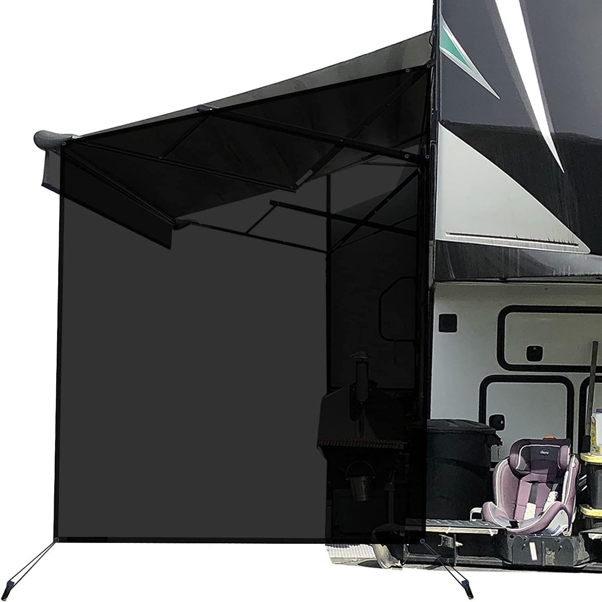 Beige Mesh RV Awning Sun Shade Screen 9'X7' U8914