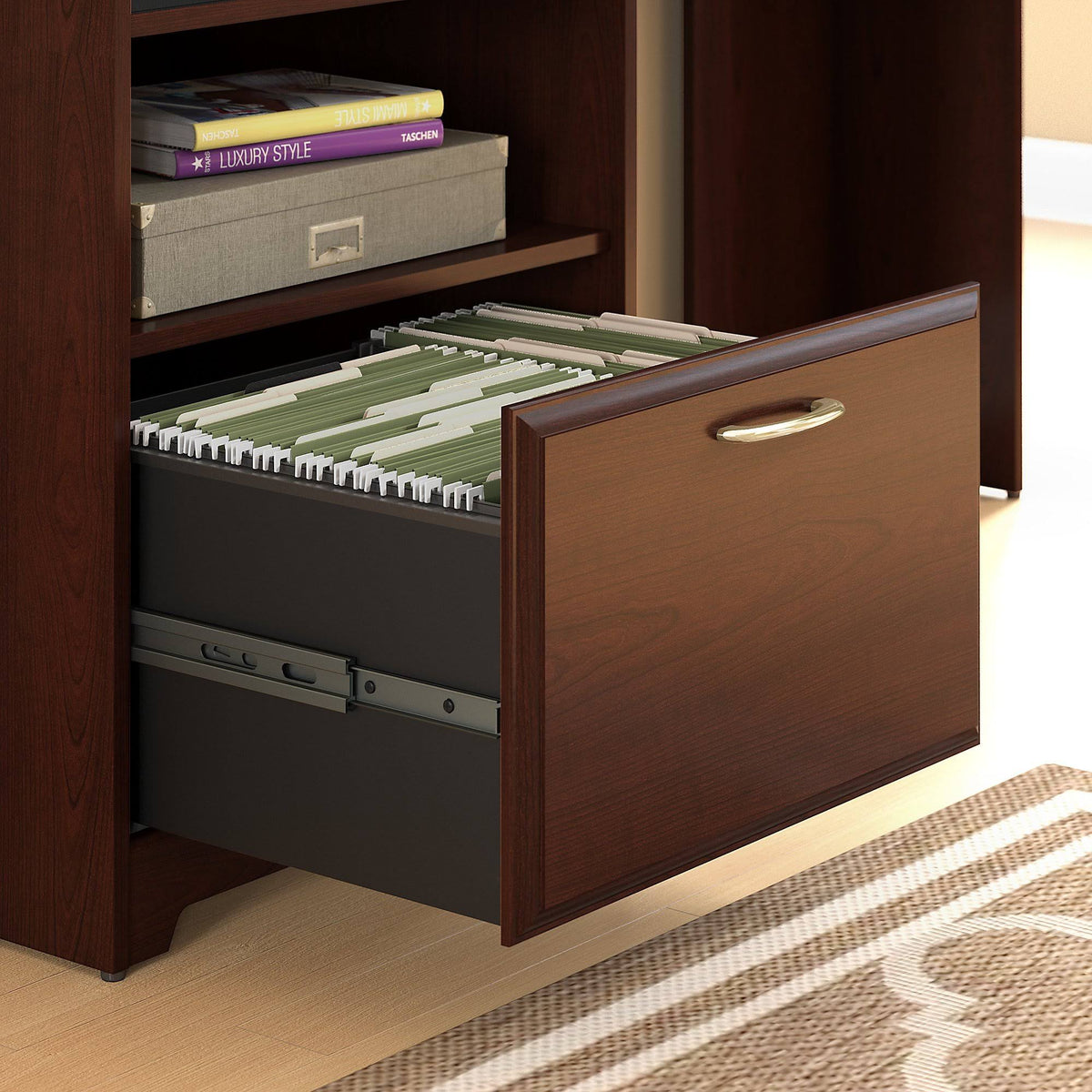Corner Desk with Hutch and 2 Drawer File Cabinet N608845