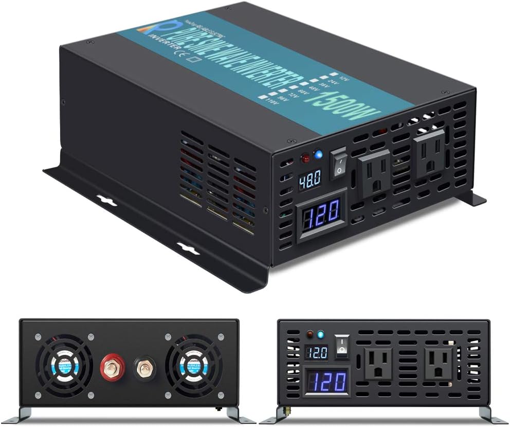 1500W Pure Sine Wave Power Inverter with 2 AC Outlets L61292