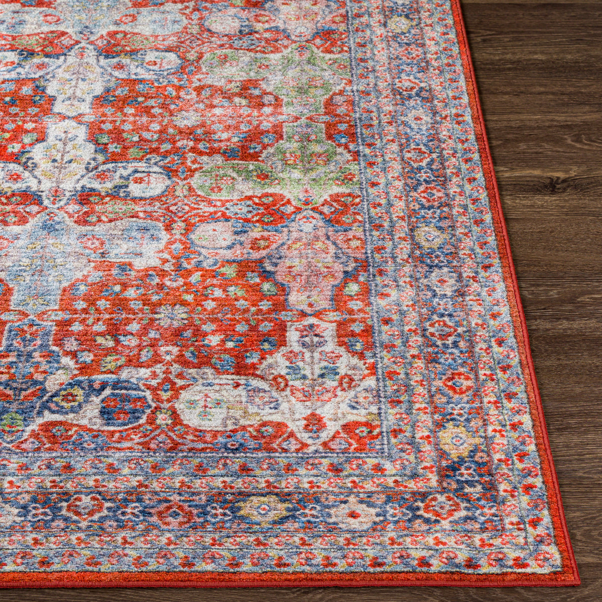 Bright Red Machine Washable Area Rug, 8'10" x 11'9" N604464