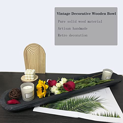 Black Wooden Dough Bowl B697314