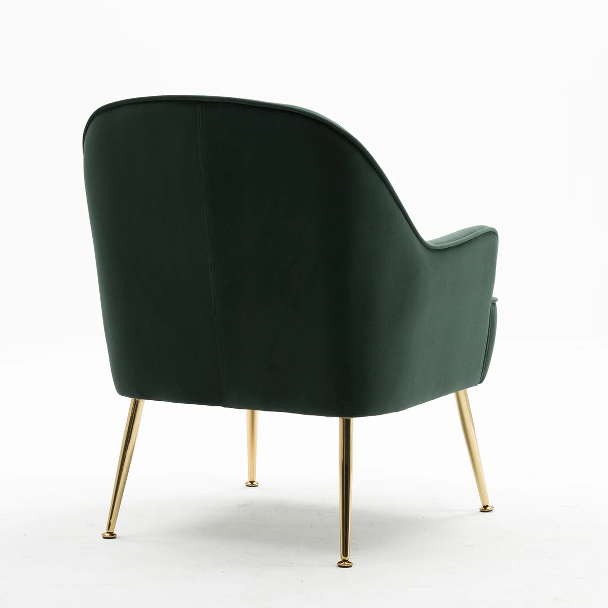 Dark Green Velvet Accent Chair with Gold Legs E731
