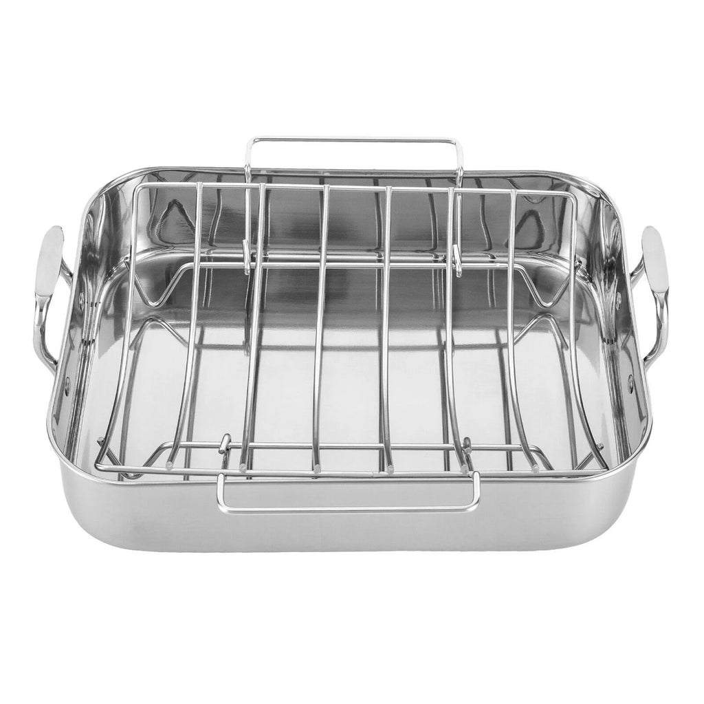 Stainless Steel Roasting Pan with Nonstick Rack 16.5" x 12" X8802