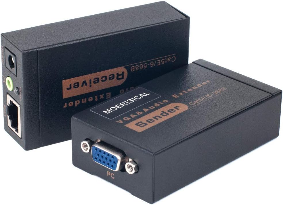 VGA Cat5e Cat6 Extender 300ft Video Repeater Over Ethernet Cable U57173