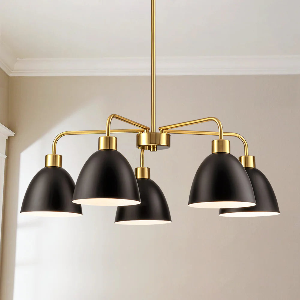 5-Light Dimmable Industrial Shaded Chandelier C479