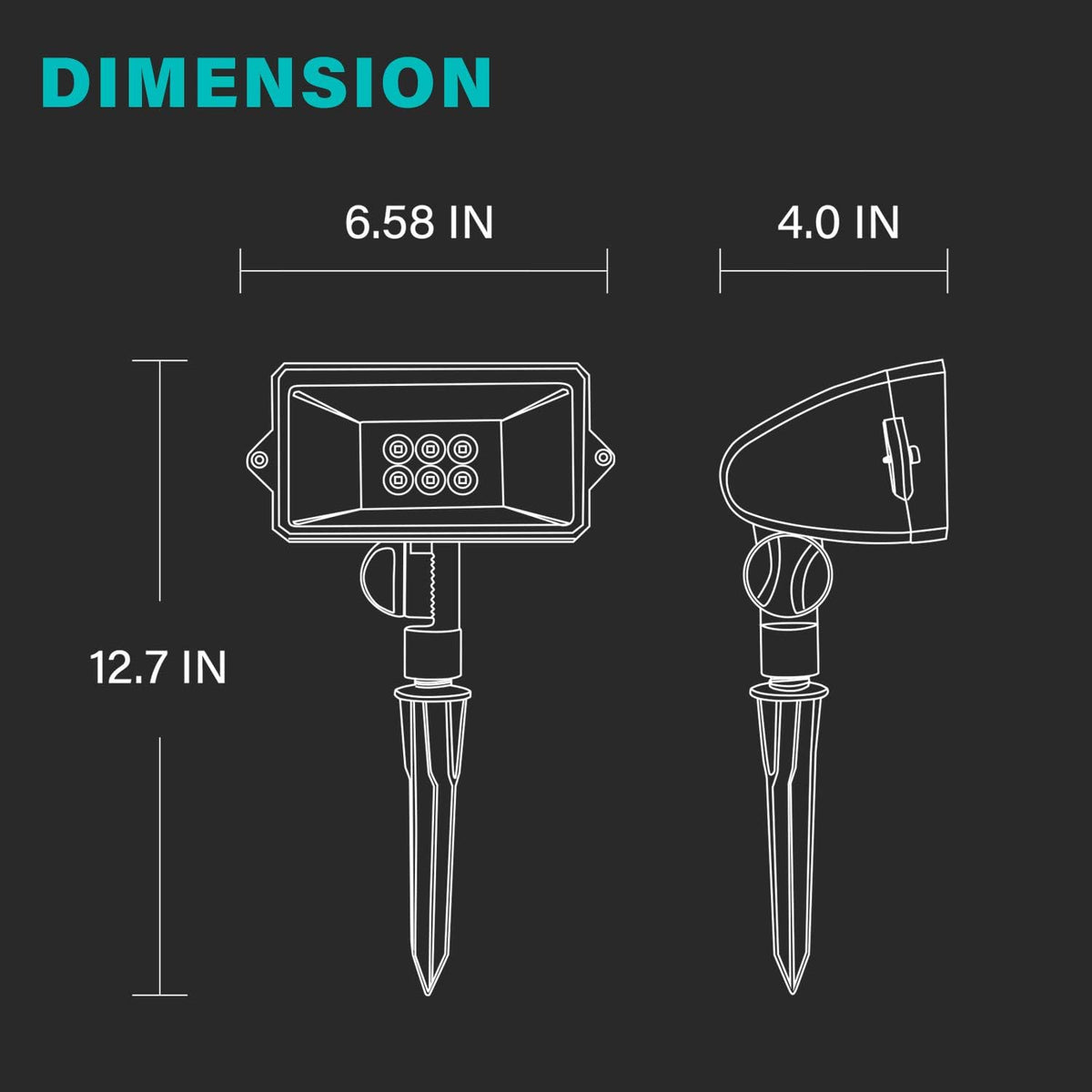 18 Watt Weatherproof LED Landscape Floodlight 6 Pack Q7974