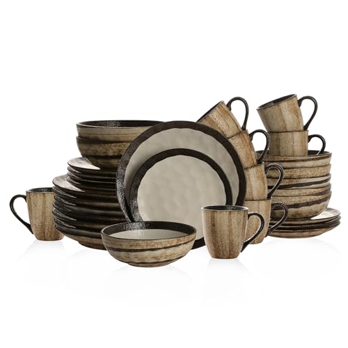 Beige 16-Piece Porcelain Dinnerware Set G2003
