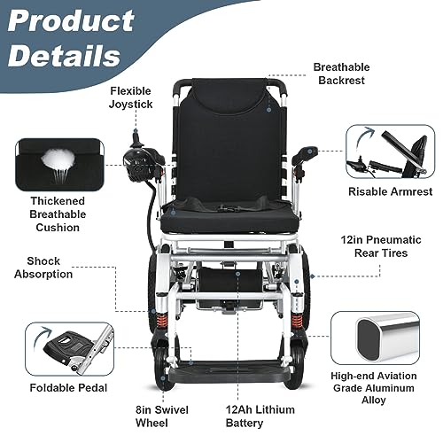 Portable electric wheelchairs Foldable Lightweight All Terrain Power Motorized wheelchairs X7253