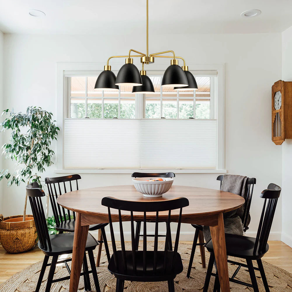 5-Light Dimmable Industrial Shaded Chandelier C479
