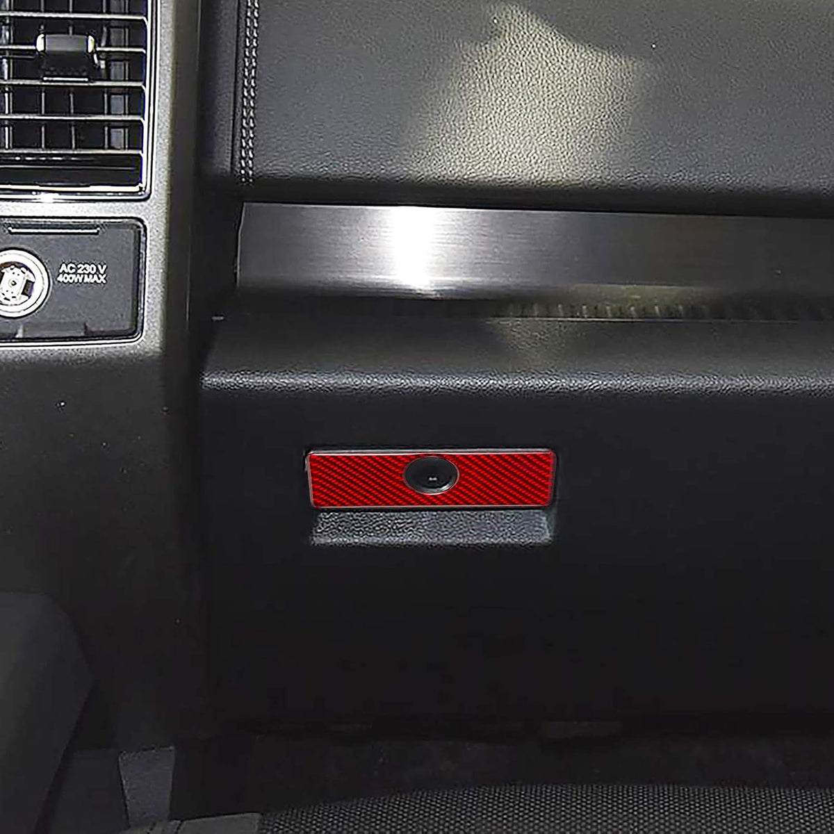 Carbon Fiber Passenger Seat Storage Box Panel Sticker J905932