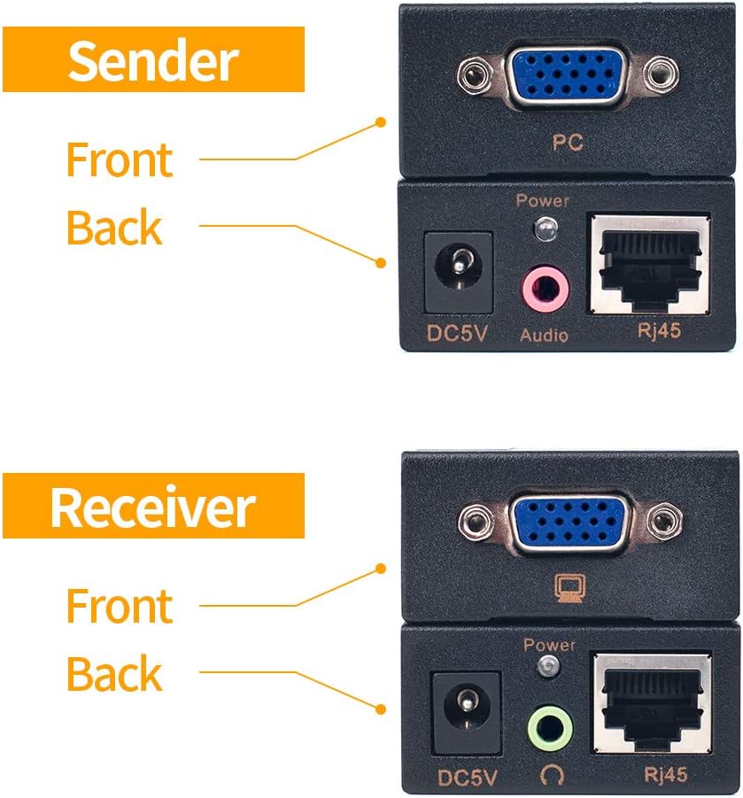VGA Cat5e Cat6 Extender 300ft Video Repeater Over Ethernet Cable U57173