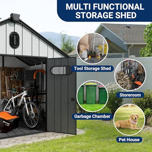 6x6 FT Outdoor Resin Storage Shed with Floor Y43565