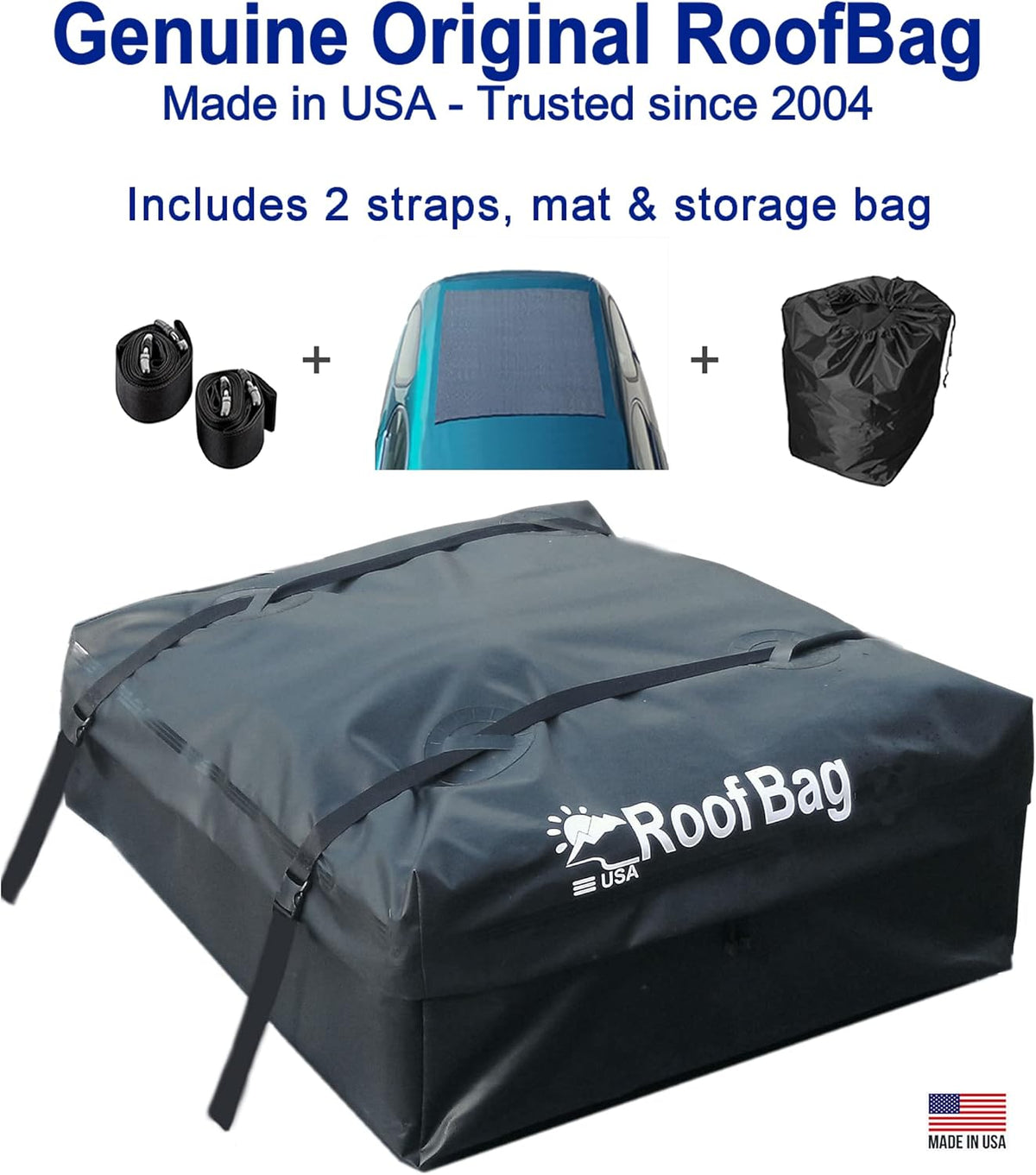 11 Cubic Feet Waterproof Rooftop Cargo Carrier with Straps and Mat X594915