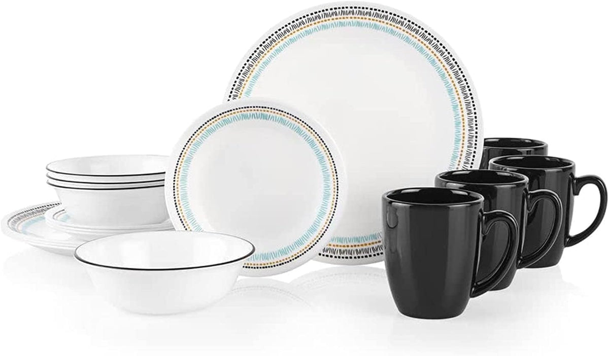 16 Piece Dinnerware Set Service for 4 Multicolour I183740