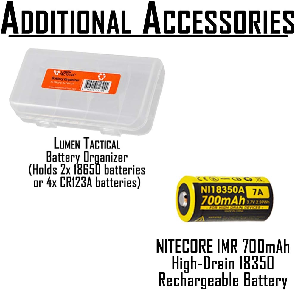 Tactical Flashlight with Red Light and Rechargeable Battery U8956