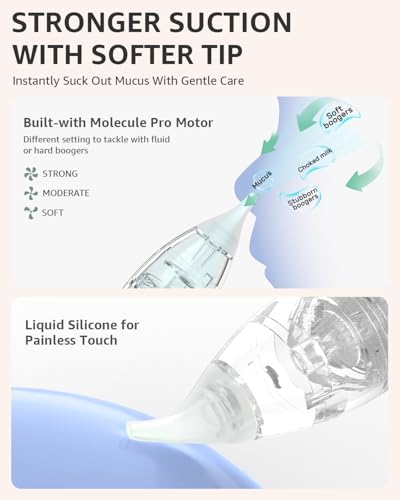 Baby Nasal Aspirator with 3 Soft Silicone Tips F326